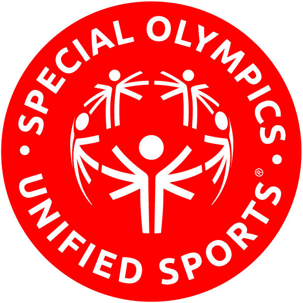 White on red Unified Sports patch